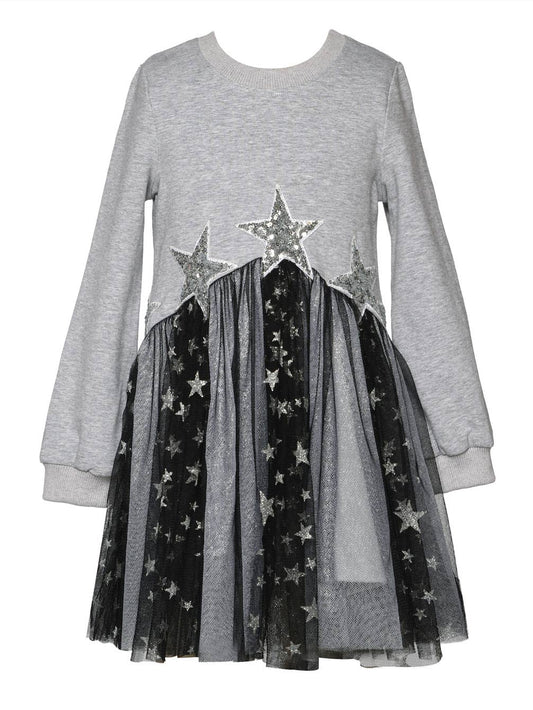 Little Girl’s Silver Star Mesh Tutu Dress