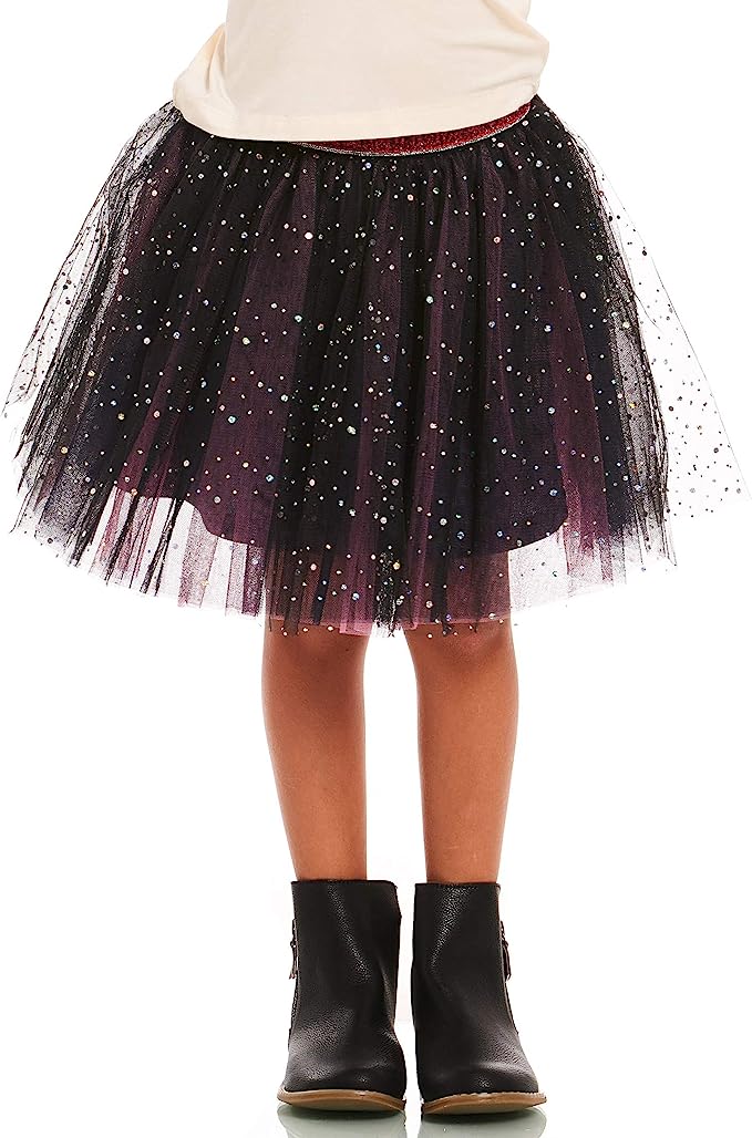 Little l Big Girls Sparkly Fluffy Mesh Tutu Skirt