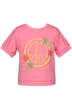 Little l Big Girls Tween Peace Sign Daisy Top