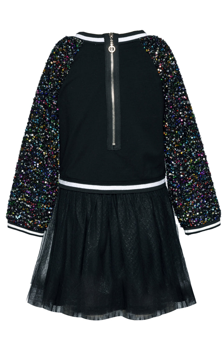 Toddler l Little Girl’s Twofer Sequin Sleeve Ornament Dress