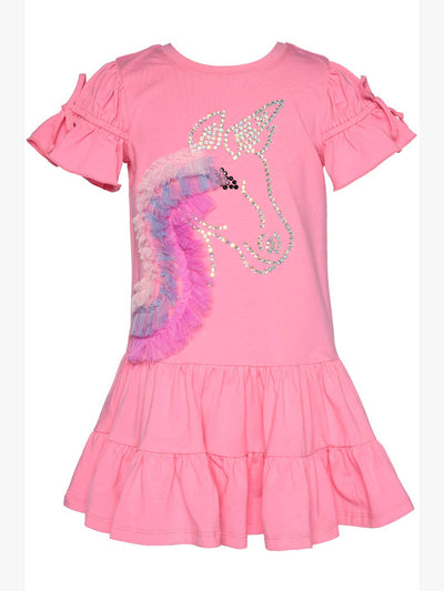 Infant l Toddler l Little Girls Unicorn Fit &amp; Flare Dress