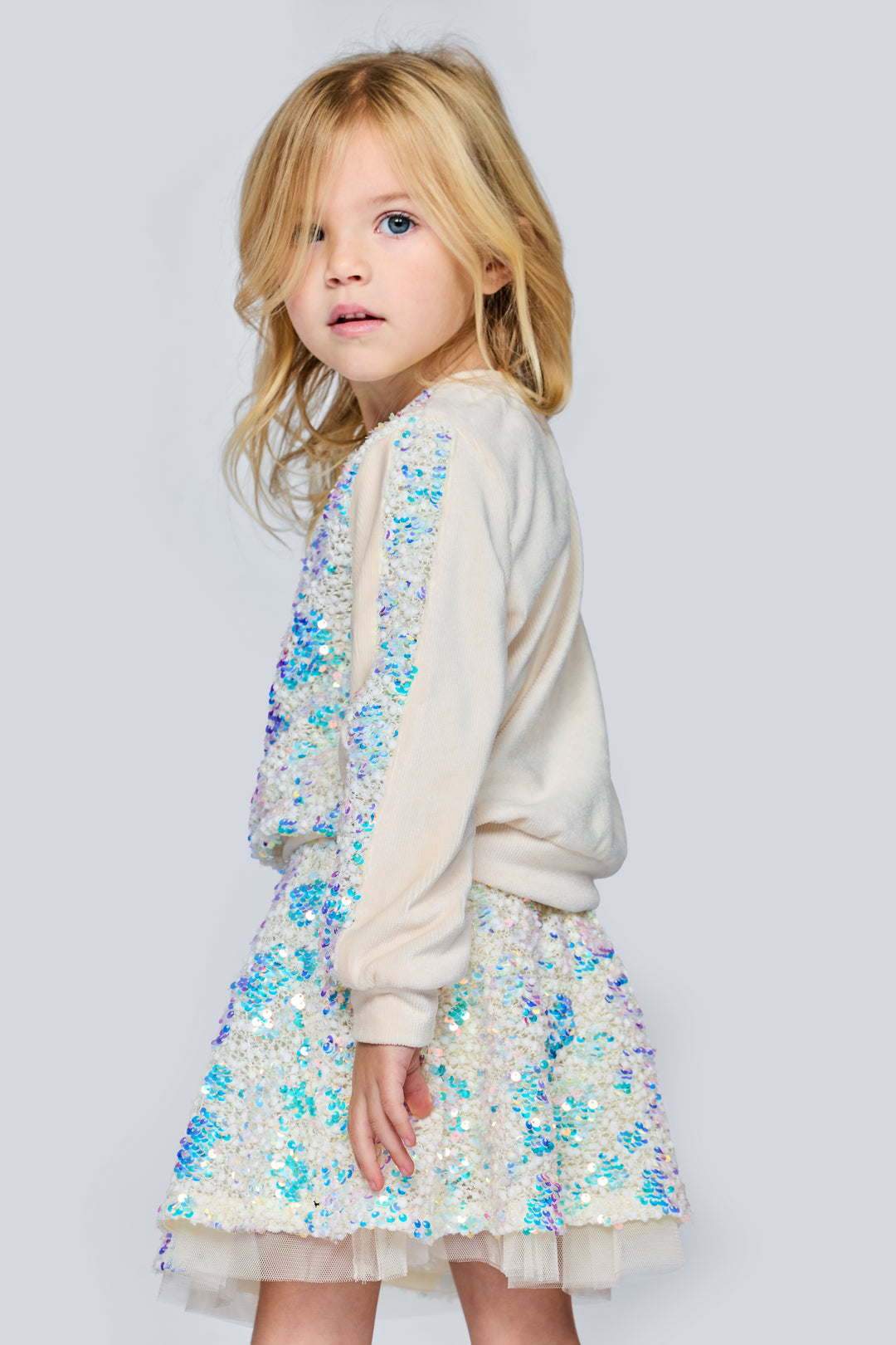 IRIDESCENT SEQUIN SKATER SKIRT