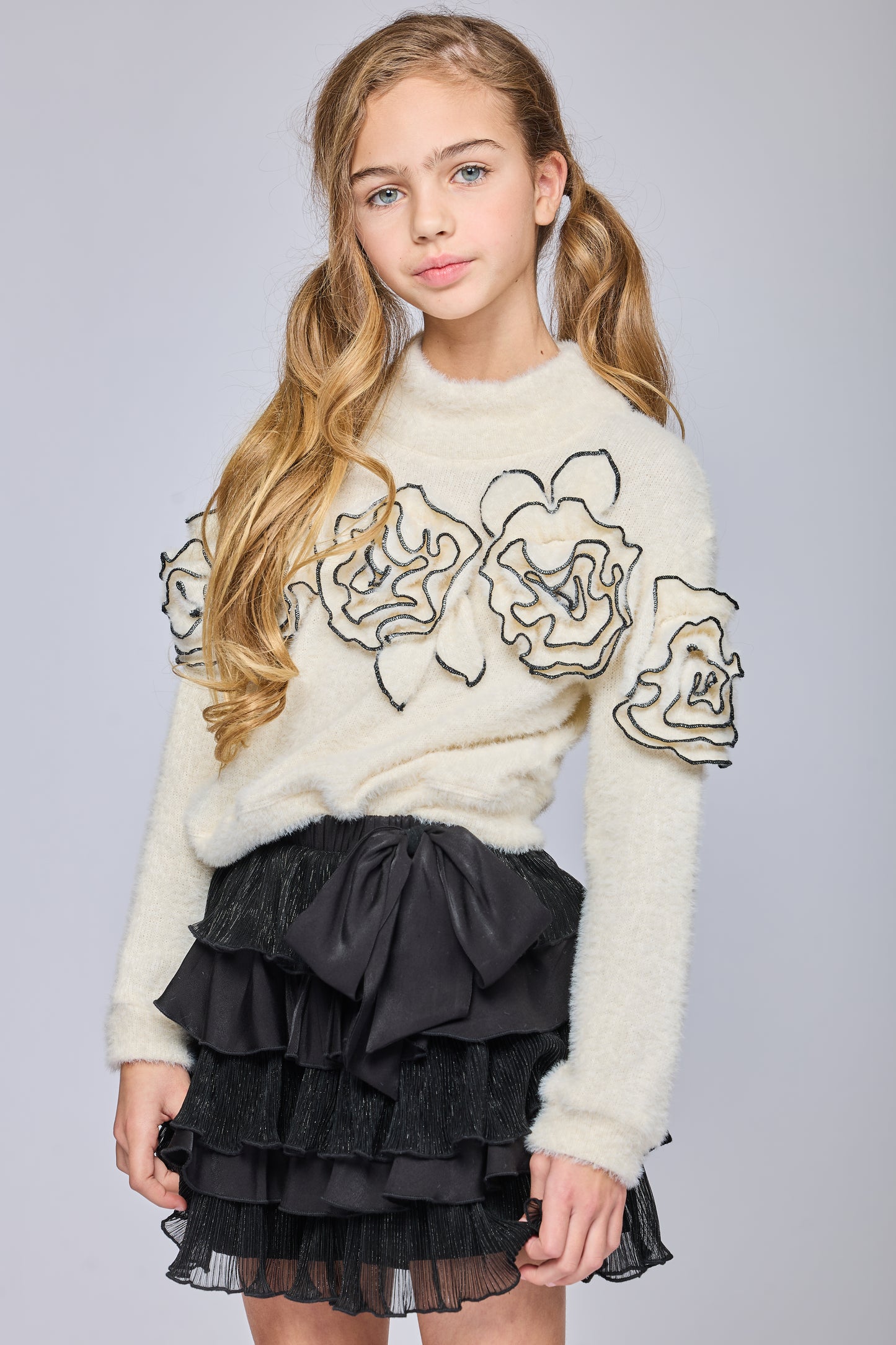 TIERED RUFFLE SKORT W/ BOW