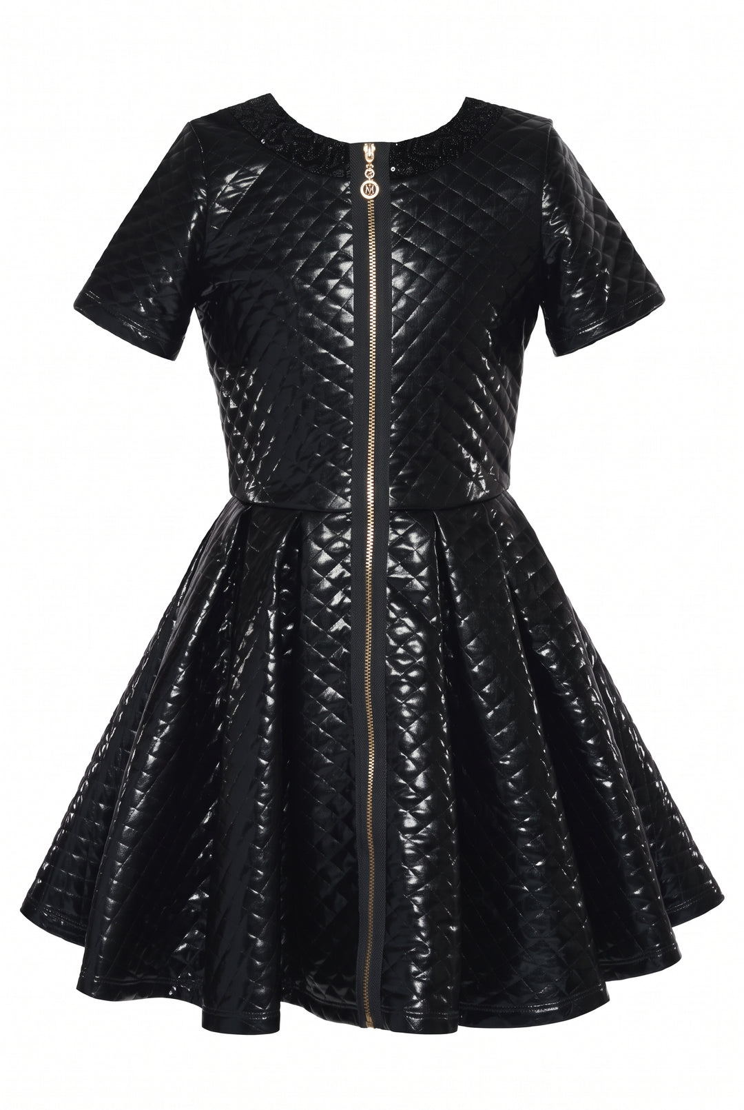 Little l Big l Tween Girls Quilted Pleather Zipper Dress