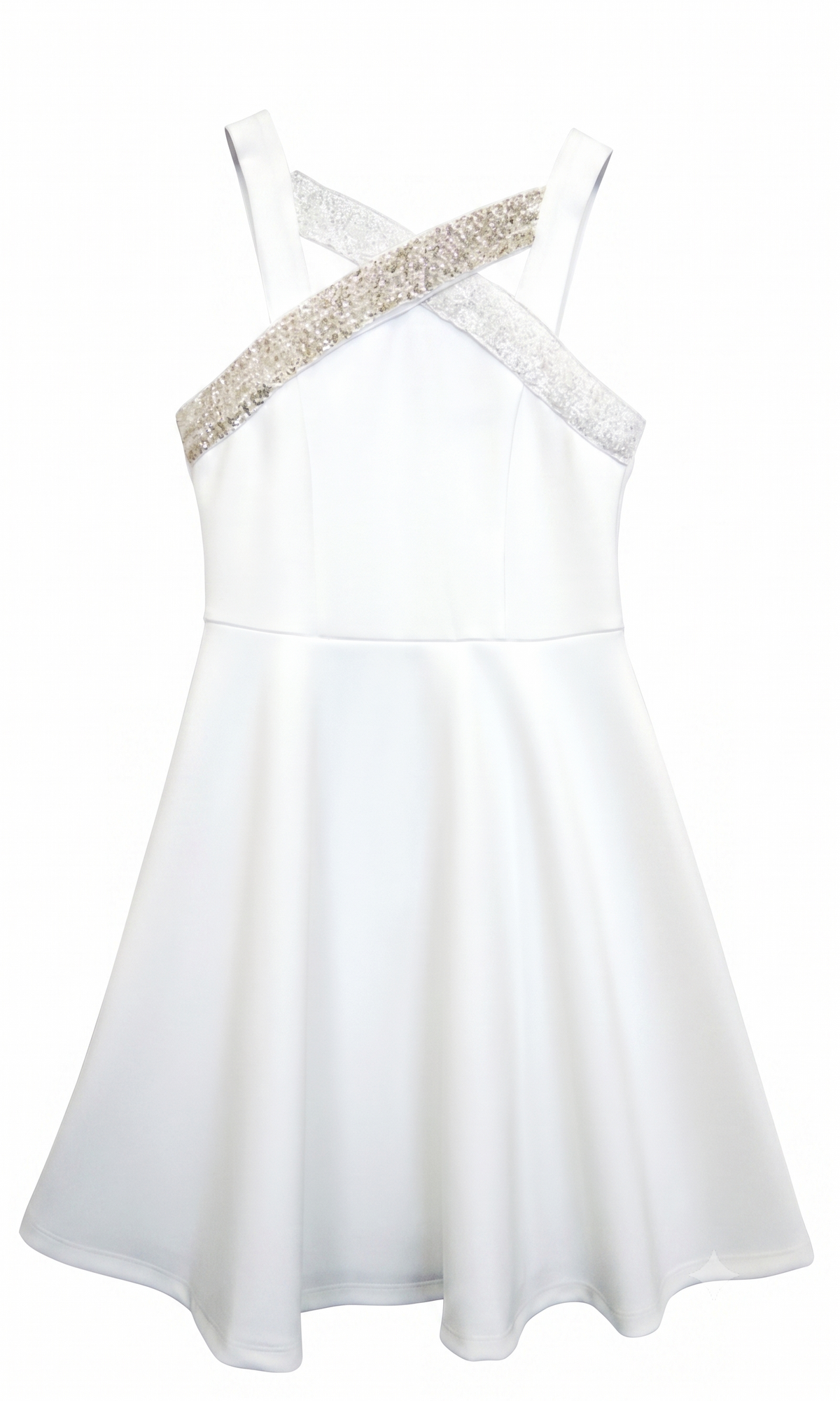 Big Girls Criss Cross Neck Fit and Flare Party Dress