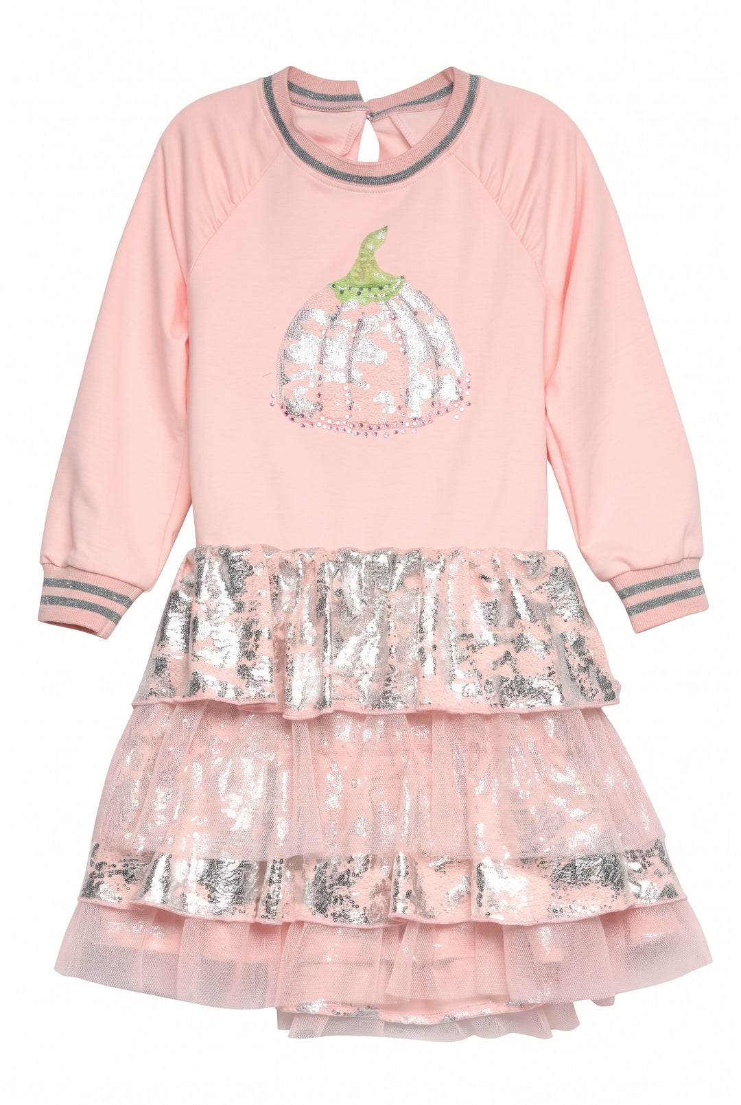 TIERED FOIL PUMPKIN DRESS
