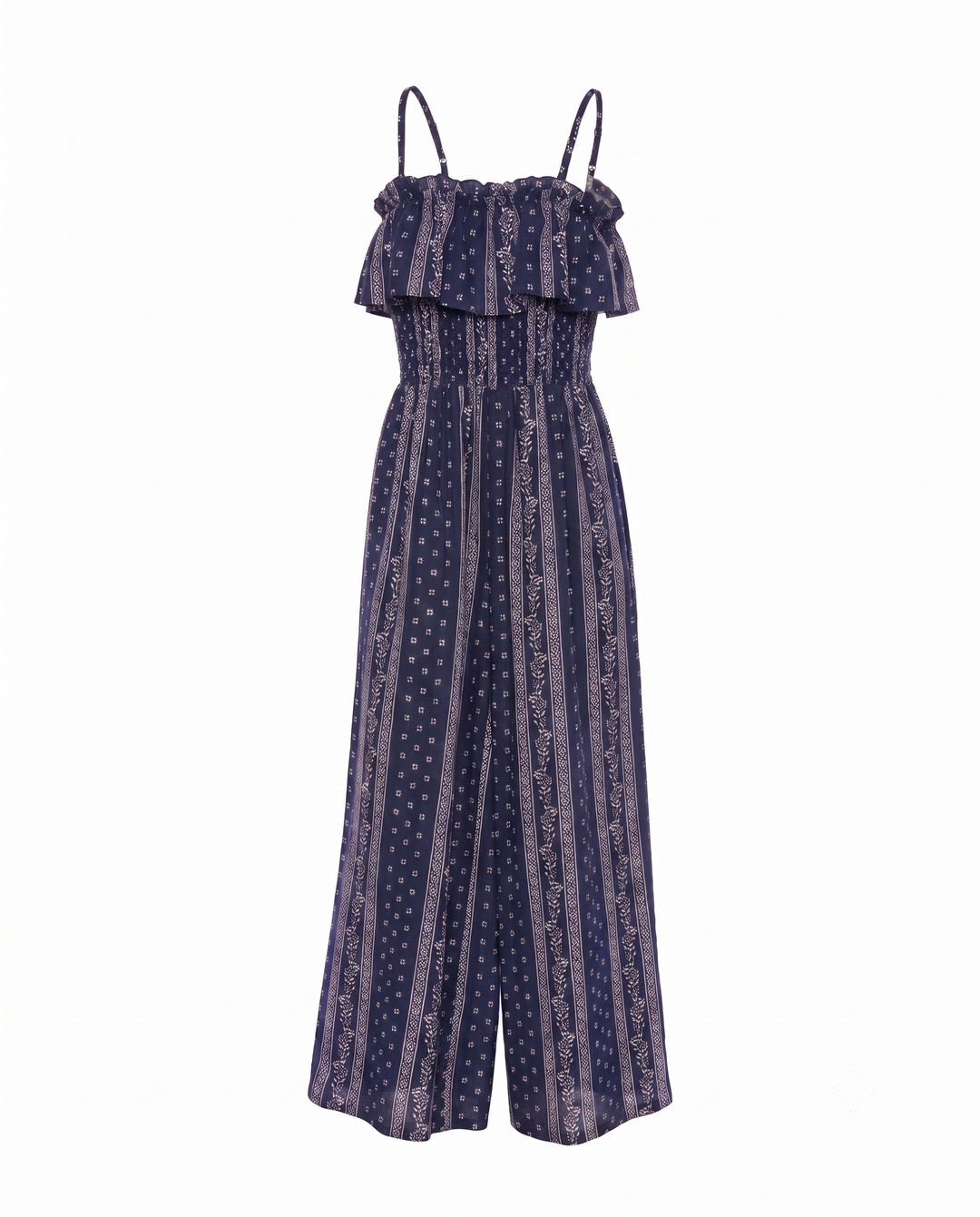 BANDANA PRINT RUFFLE JUMPSUIT