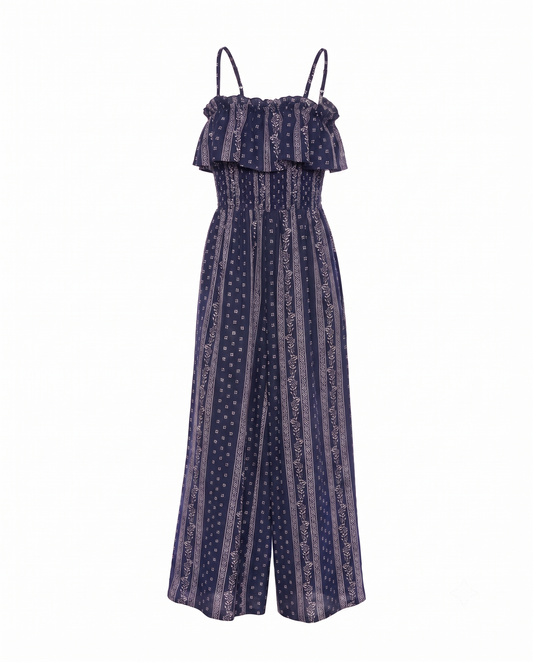 BANDANA PRINT RUFFLE JUMPSUIT
