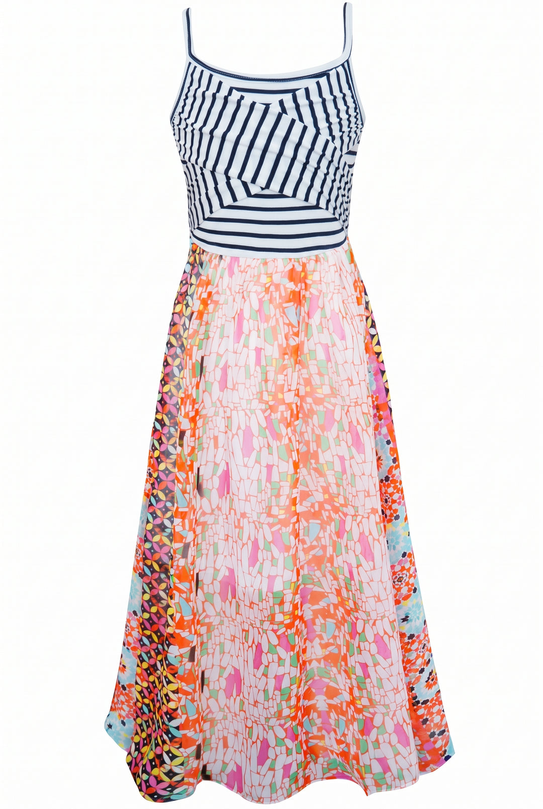 CRISS CROSS MIX MEDIA DRESS