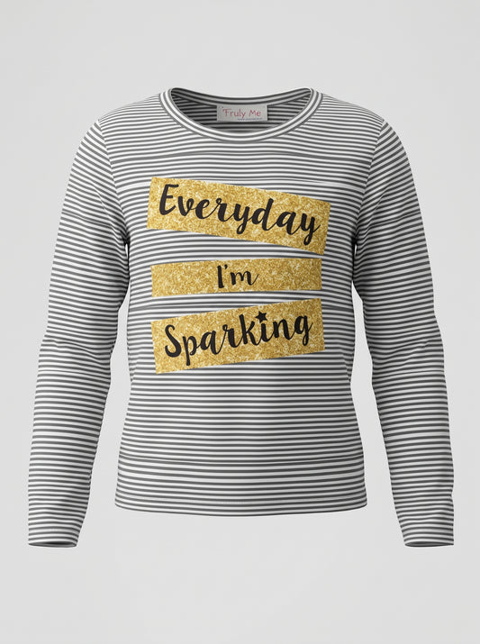 EVERYDAY I'M SPARKLING PRINT TOP