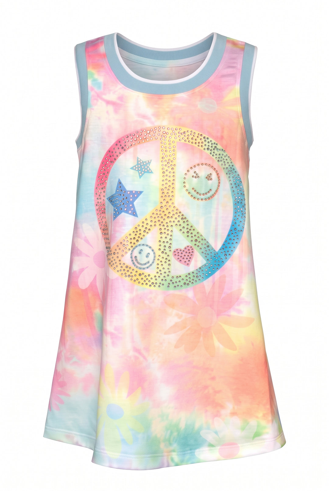 A-LINE DRESS W/ PEACE SIGN PRINT