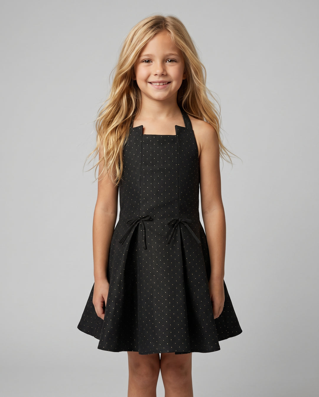 DOTTED HALTER DRESS