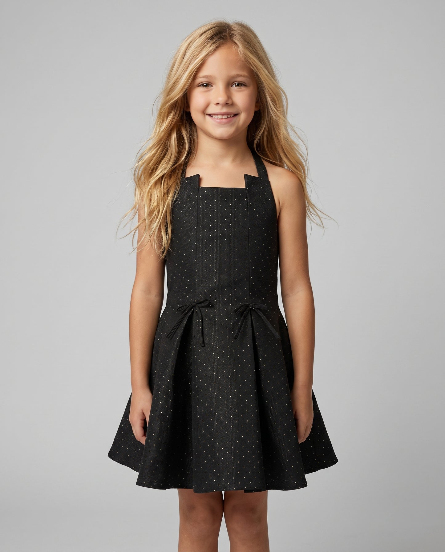 DOTTED HALTER DRESS