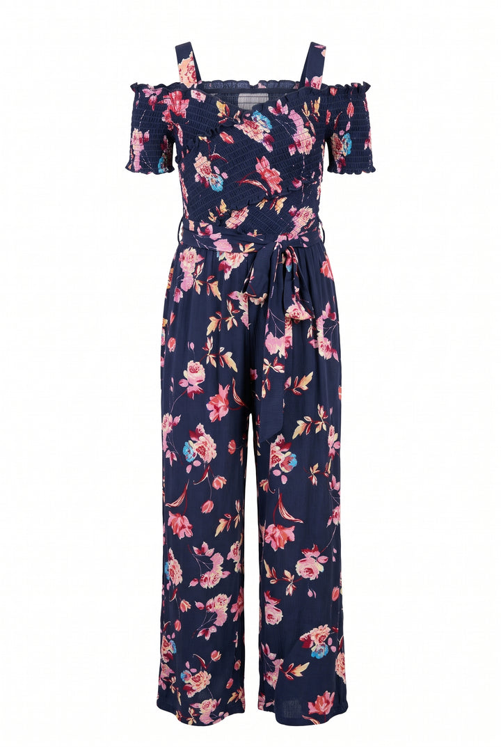 Big Girls Off The Shoulder Floral Print Jumpsuit