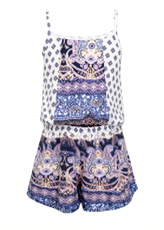 BORDER PRINT ROMPER