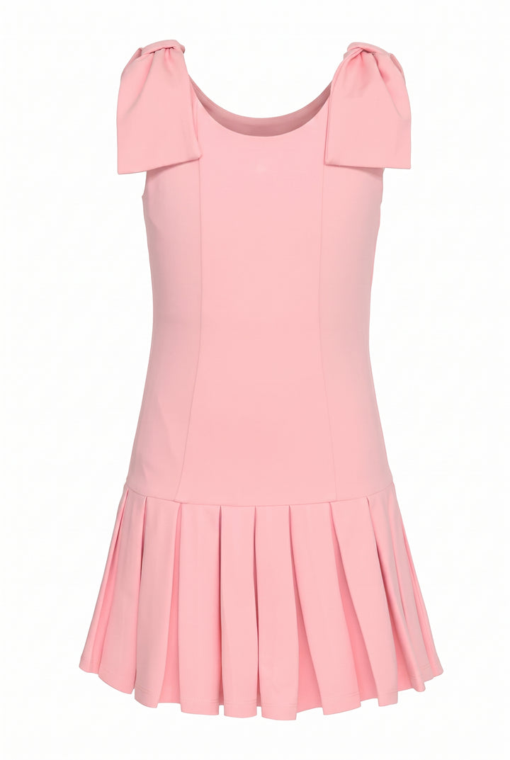 Little l Big Tween Girls Pleated Drop Bow Waist Party Dress
