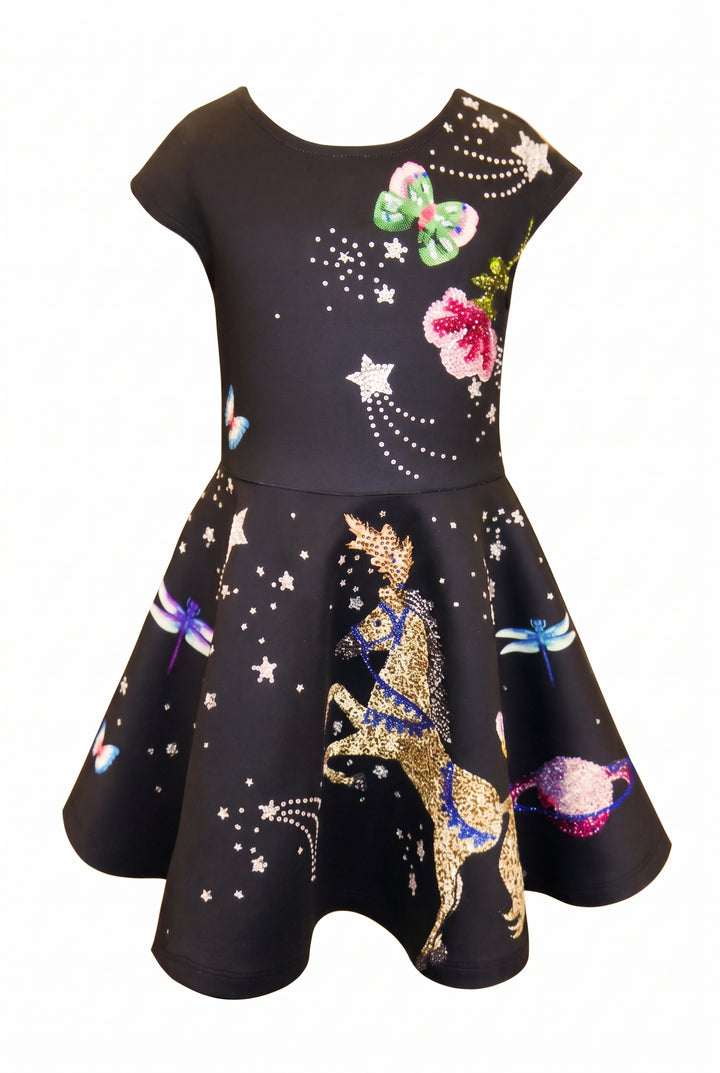 Little Girls Fantasy Theme Skater Dress