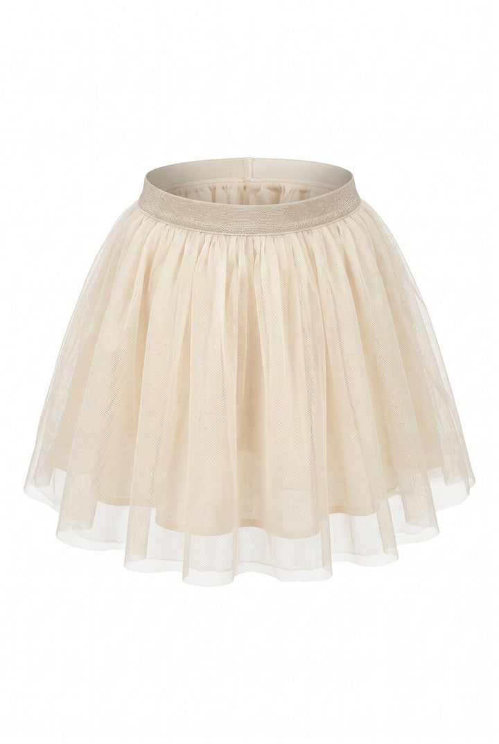 Little Girls Shimmering Gold Mesh Tutu Skirt