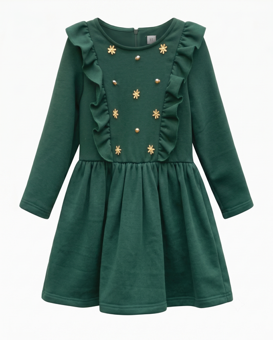 DRESS WITH FRONT RHINESTONE DETAIL