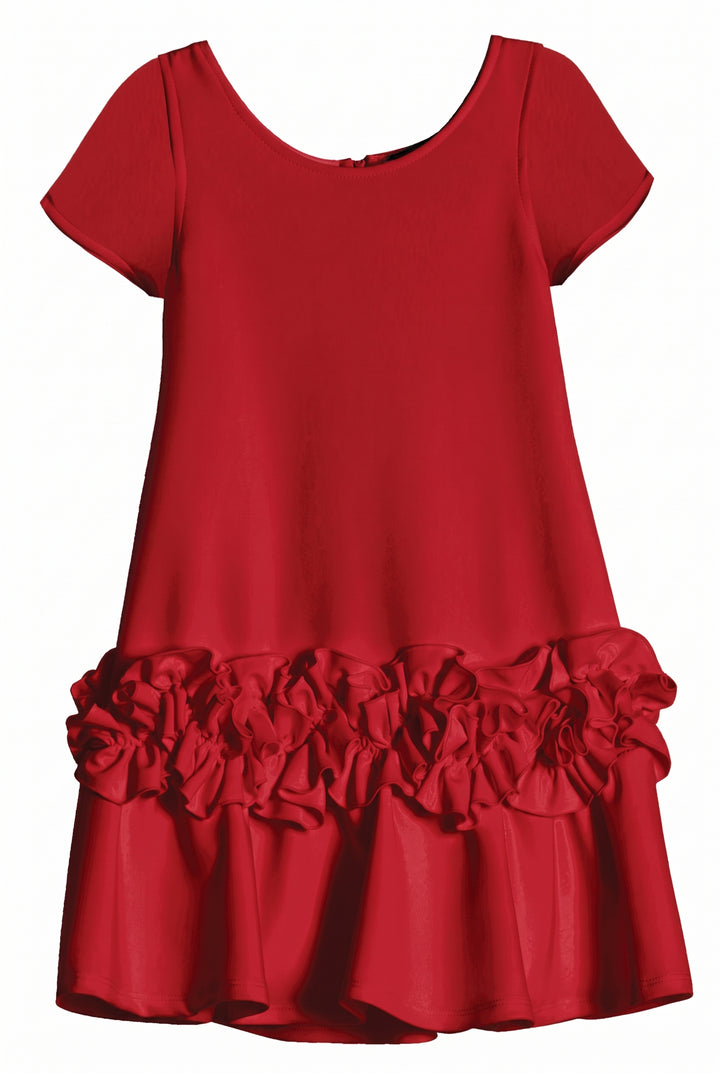 SHORT-SLEEVE DRESS WITH RUFFLE DETAIL