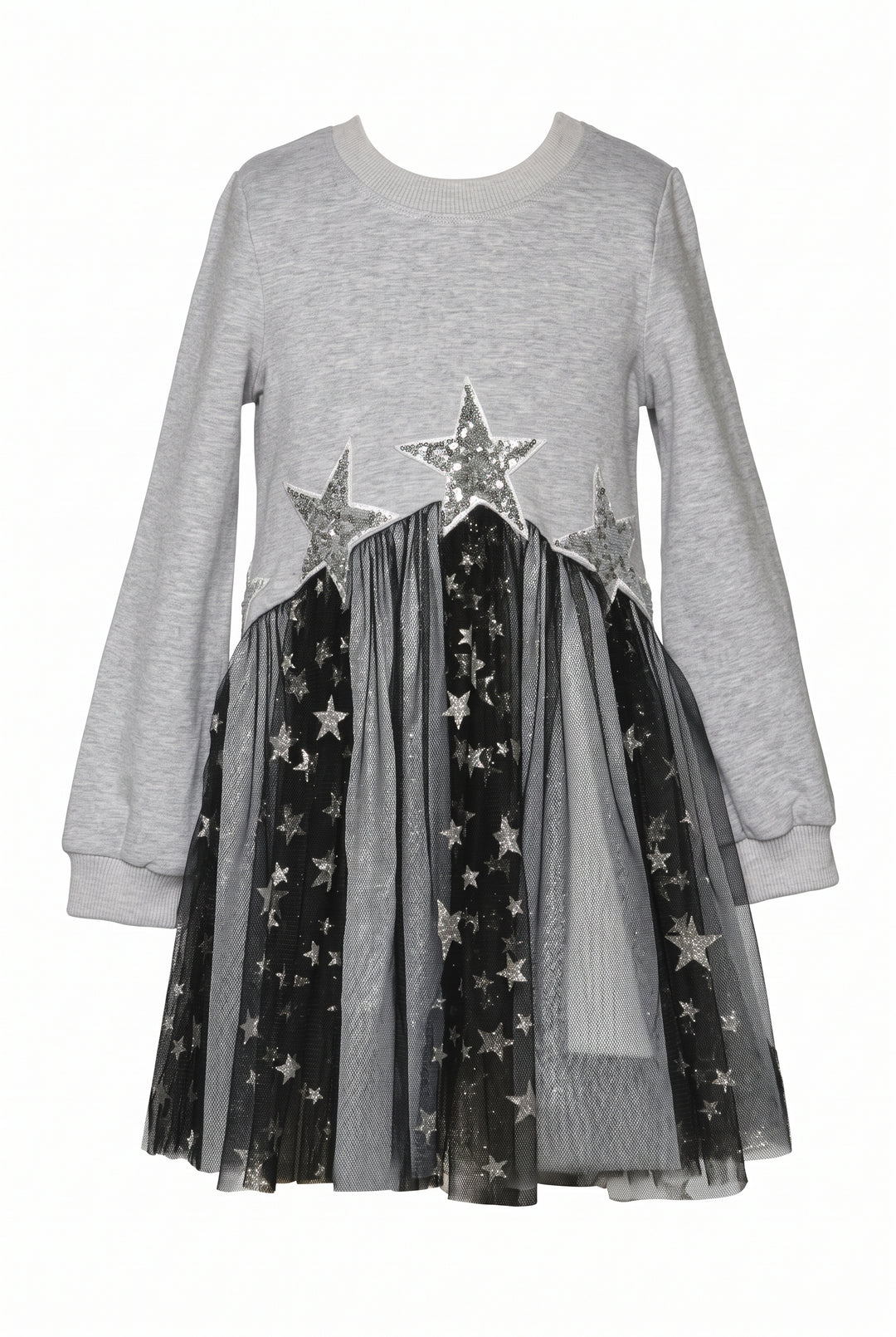 Little Girl’s Silver Star Mesh Tutu Dress