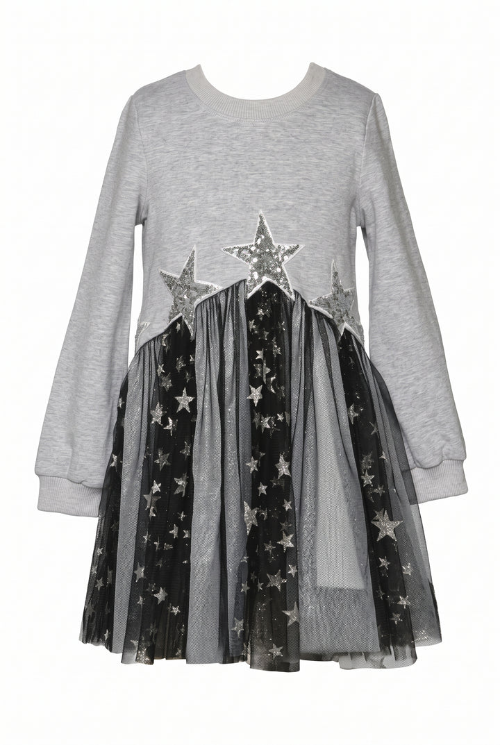 Little Girl’s Silver Star Mesh Tutu Dress
