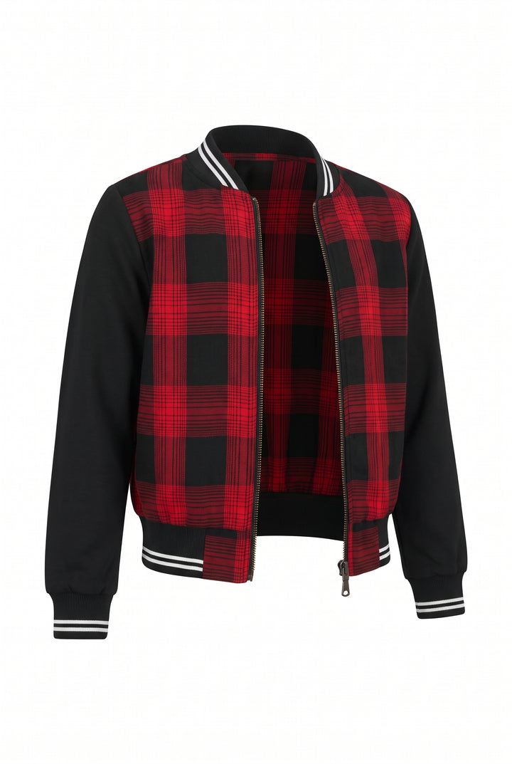 Big Girls ALL STAR Plaid Bomber Jacket