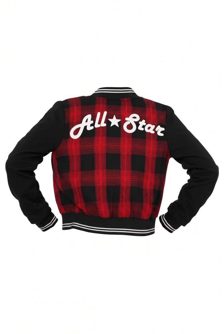 Big Girls ALL STAR Plaid Bomber Jacket