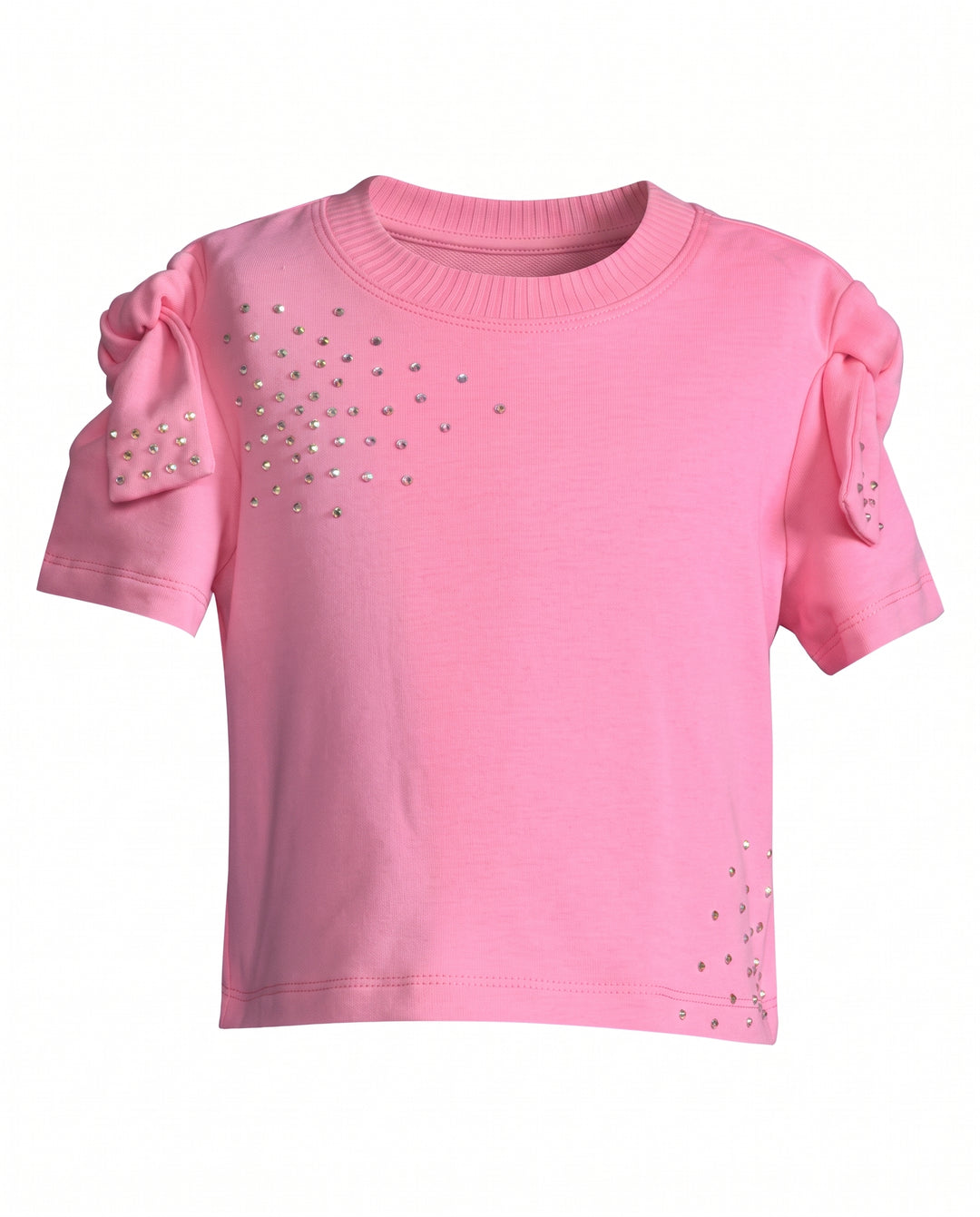 KNOT SLEEVE TOP W/ RHINESTONE DETAIL
