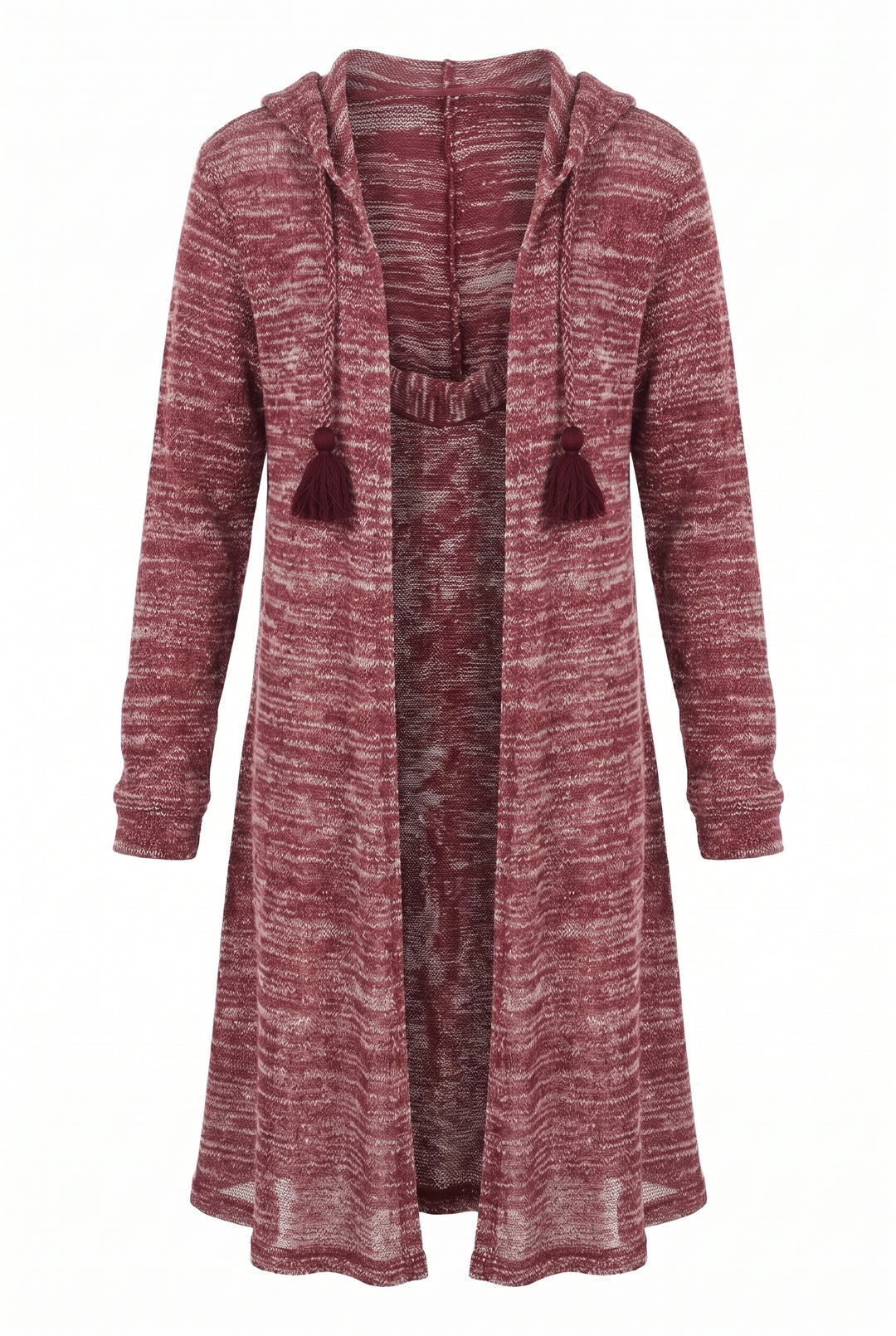 Big Girls Long Knit Hoodie Cardigan