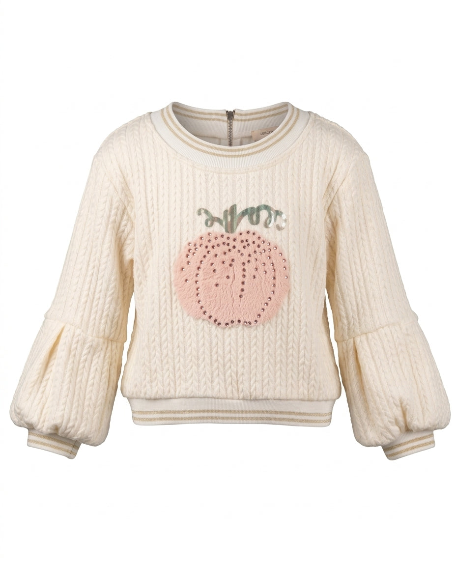 BALLOON SLEEVE SWEATSHIRT WITH PUMPKIN PATCH