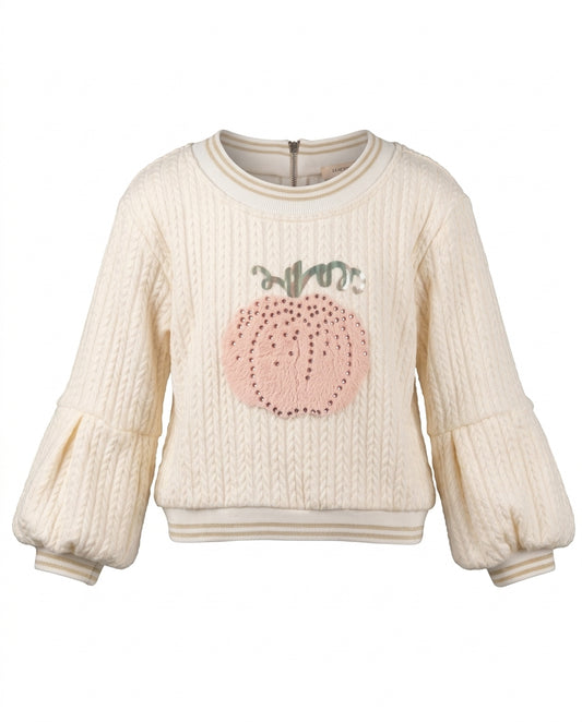 BALLOON SLEEVE SWEATSHIRT WITH PUMPKIN PATCH