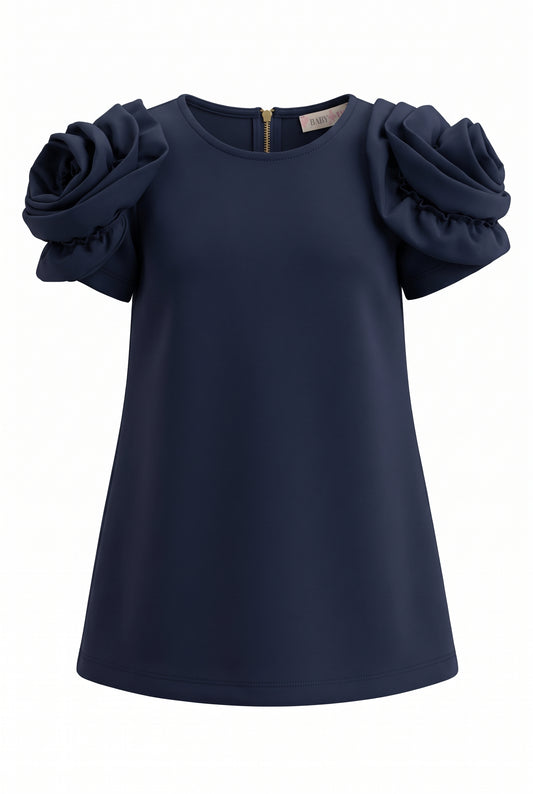 ROSETTE SLEEVE DRESS