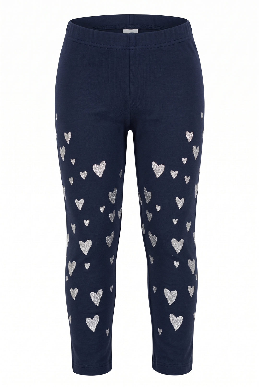 Little Girls Silver Heart Leggings