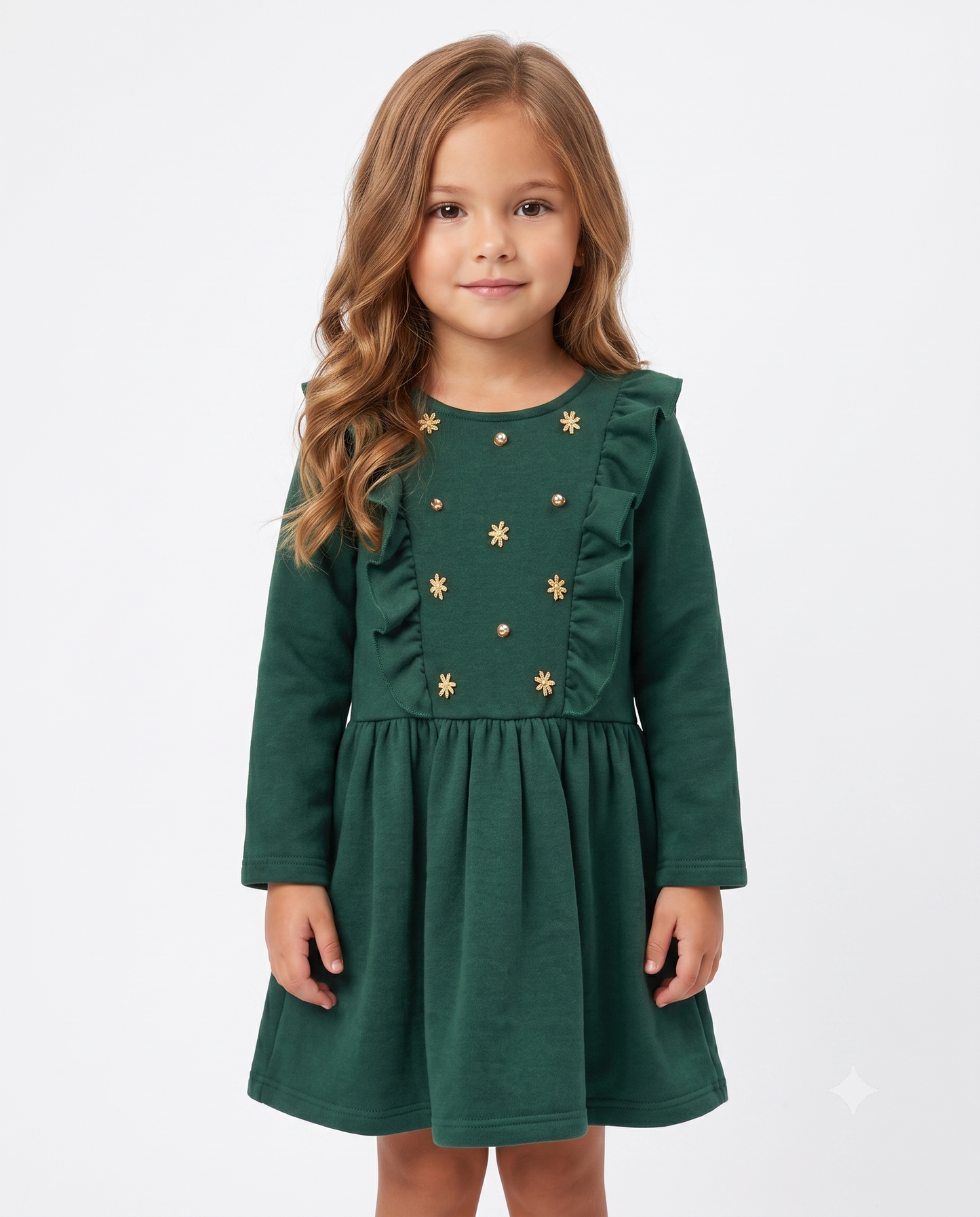 DRESS WITH FRONT RHINESTONE DETAIL