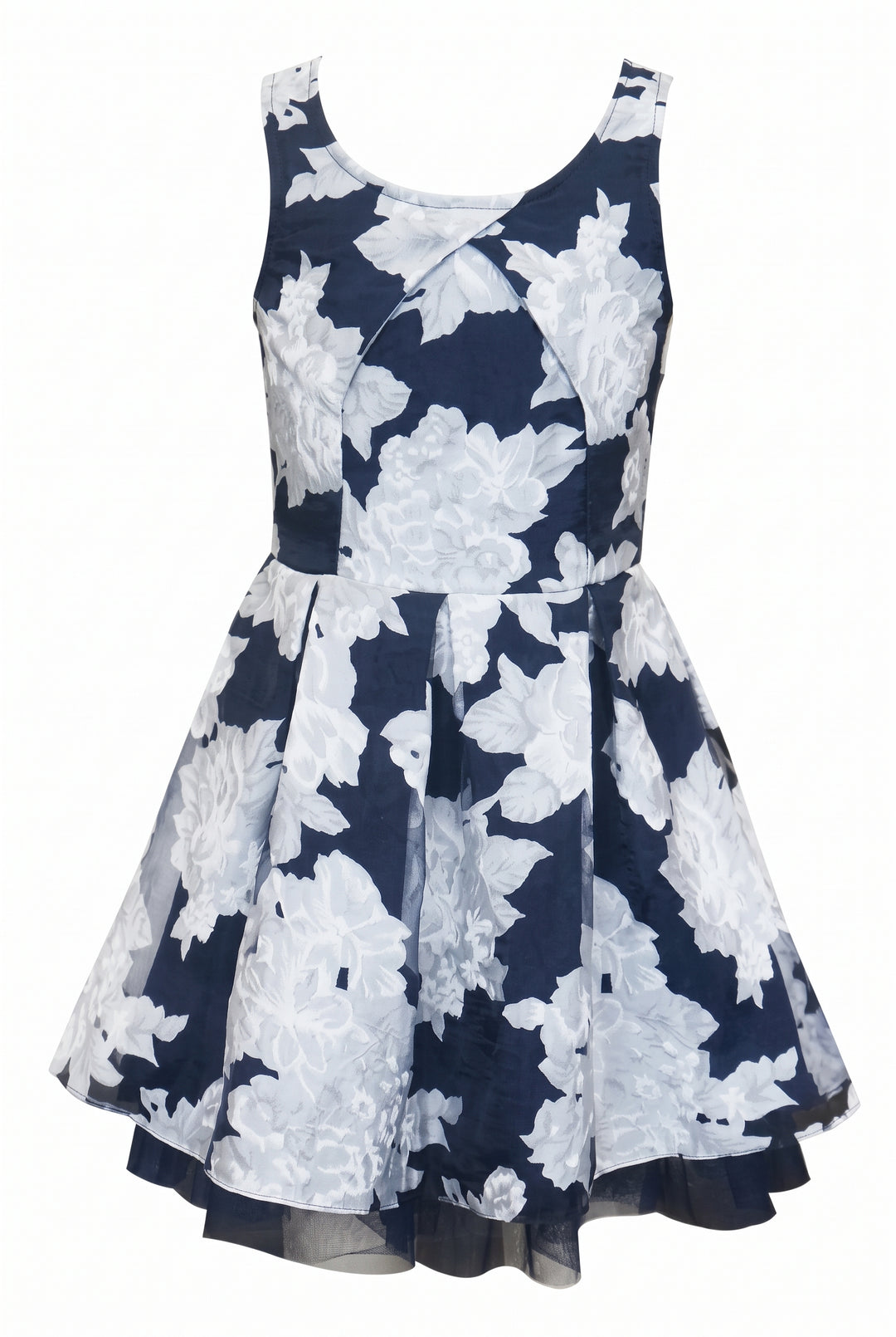Little Girls Floral Mesh Skater Party Dress