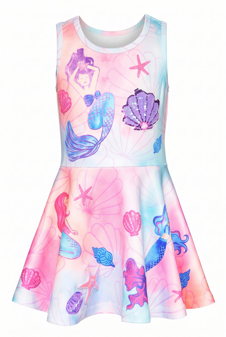 Toddler l Little Girl’s Mermaid Shell Ombre Skater Dress