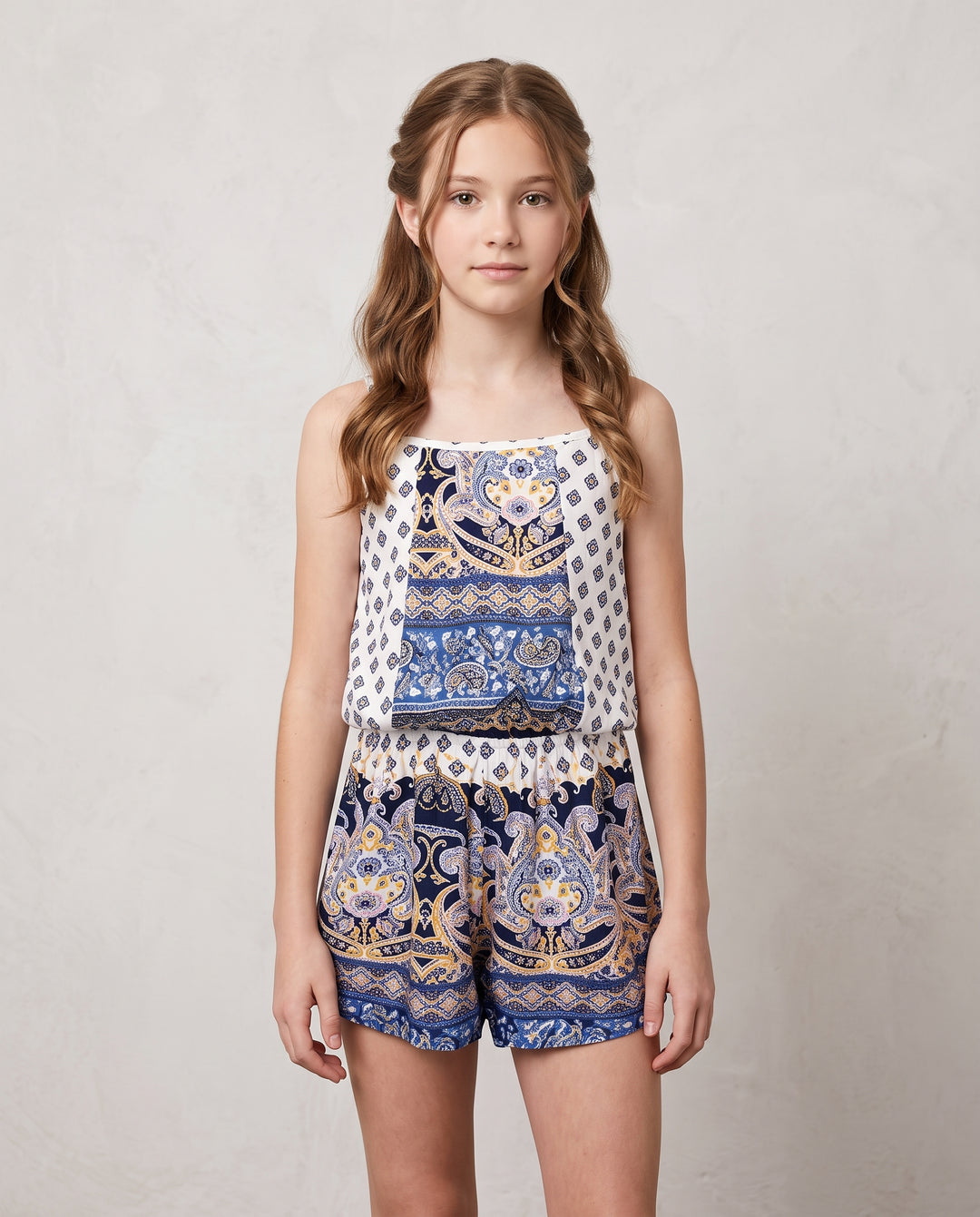 BORDER PRINT ROMPER