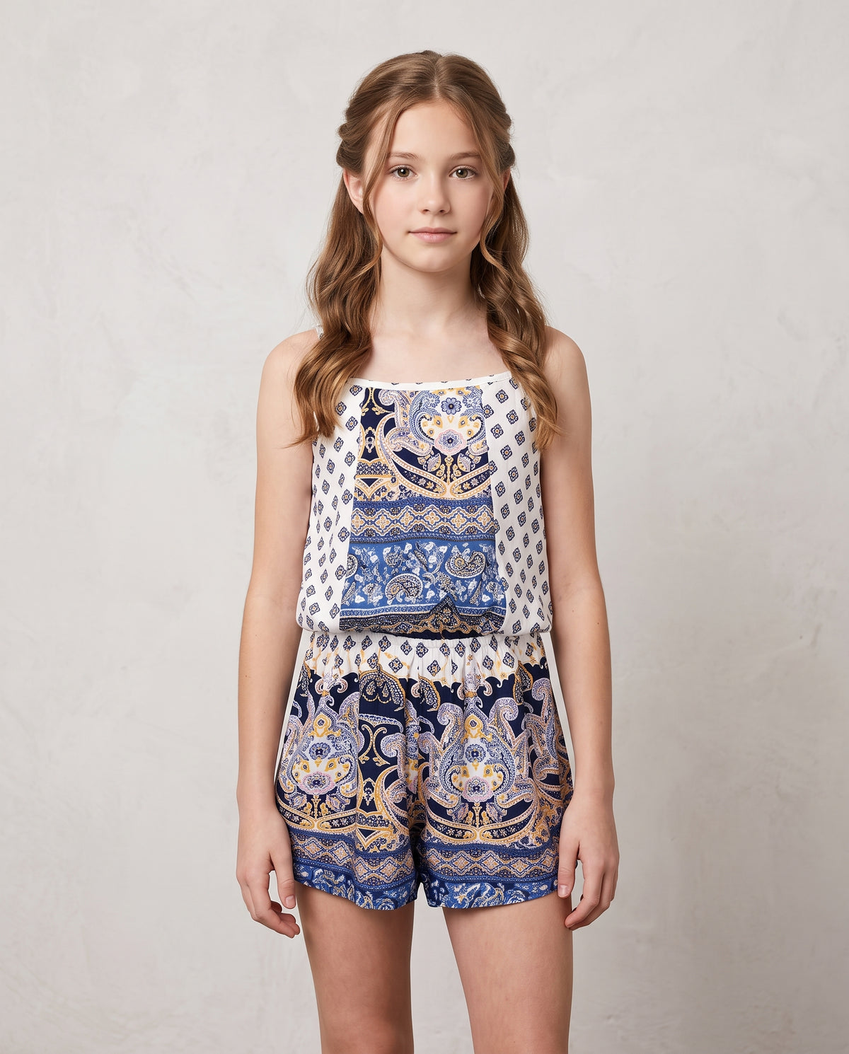 BORDER PRINT ROMPER