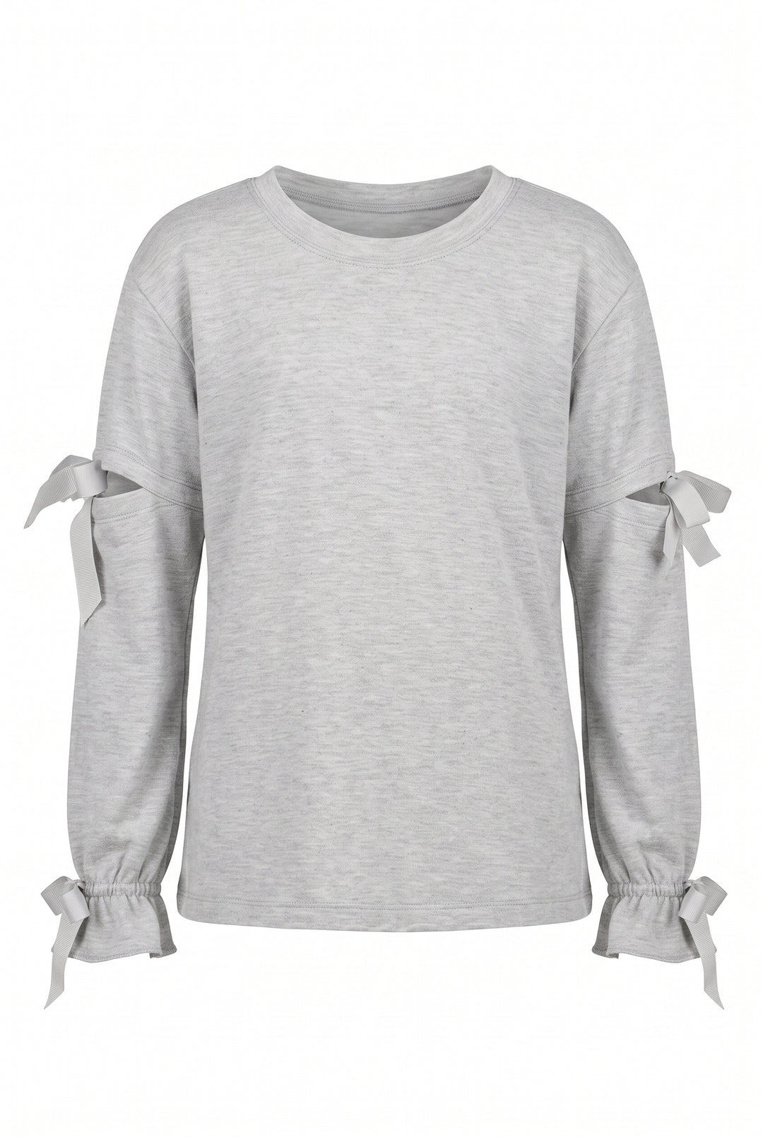 LONG SLEEVE TOP WITH RUFFLE CUFFS AND BOW