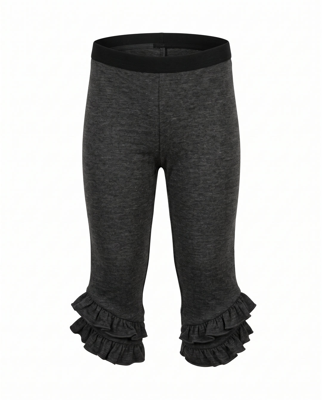 Little Girls Ruffled Black Leggings