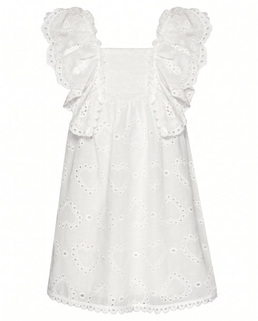 EMPIRE RUFFLE EYELET DRESS