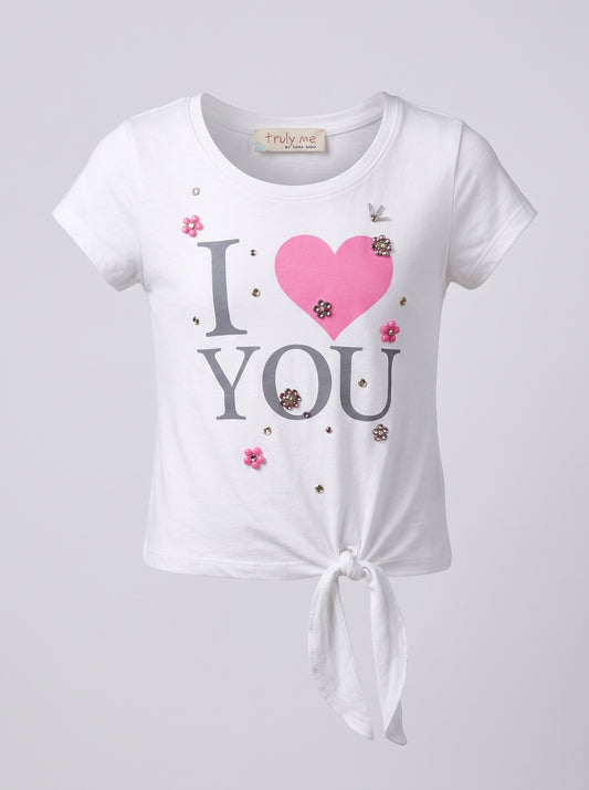 SHORT SLEEVE I LOVE YOU TOP