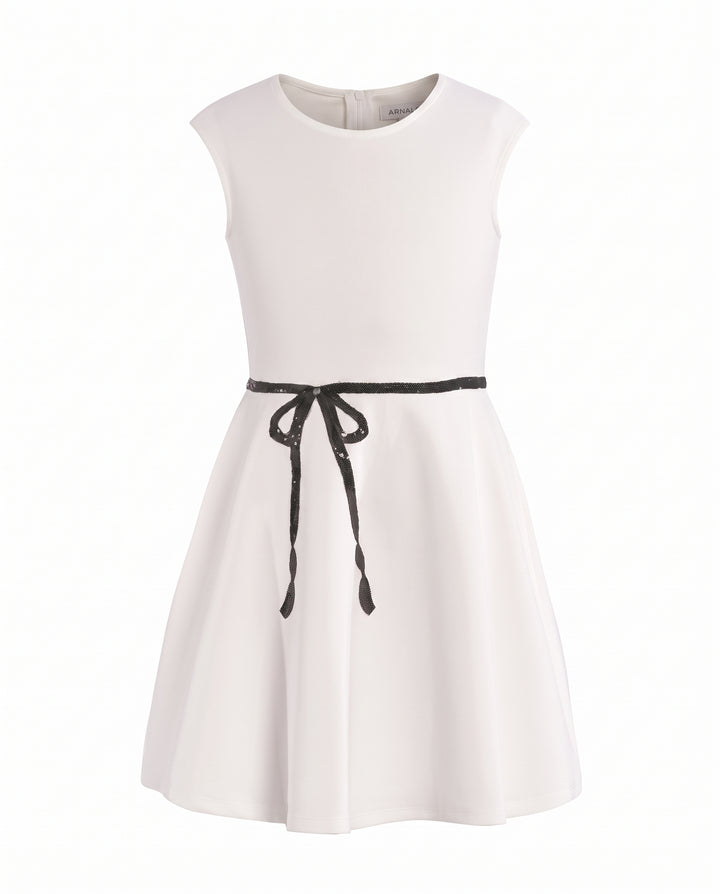 Big Girls Fit and Flare Dress with Bow