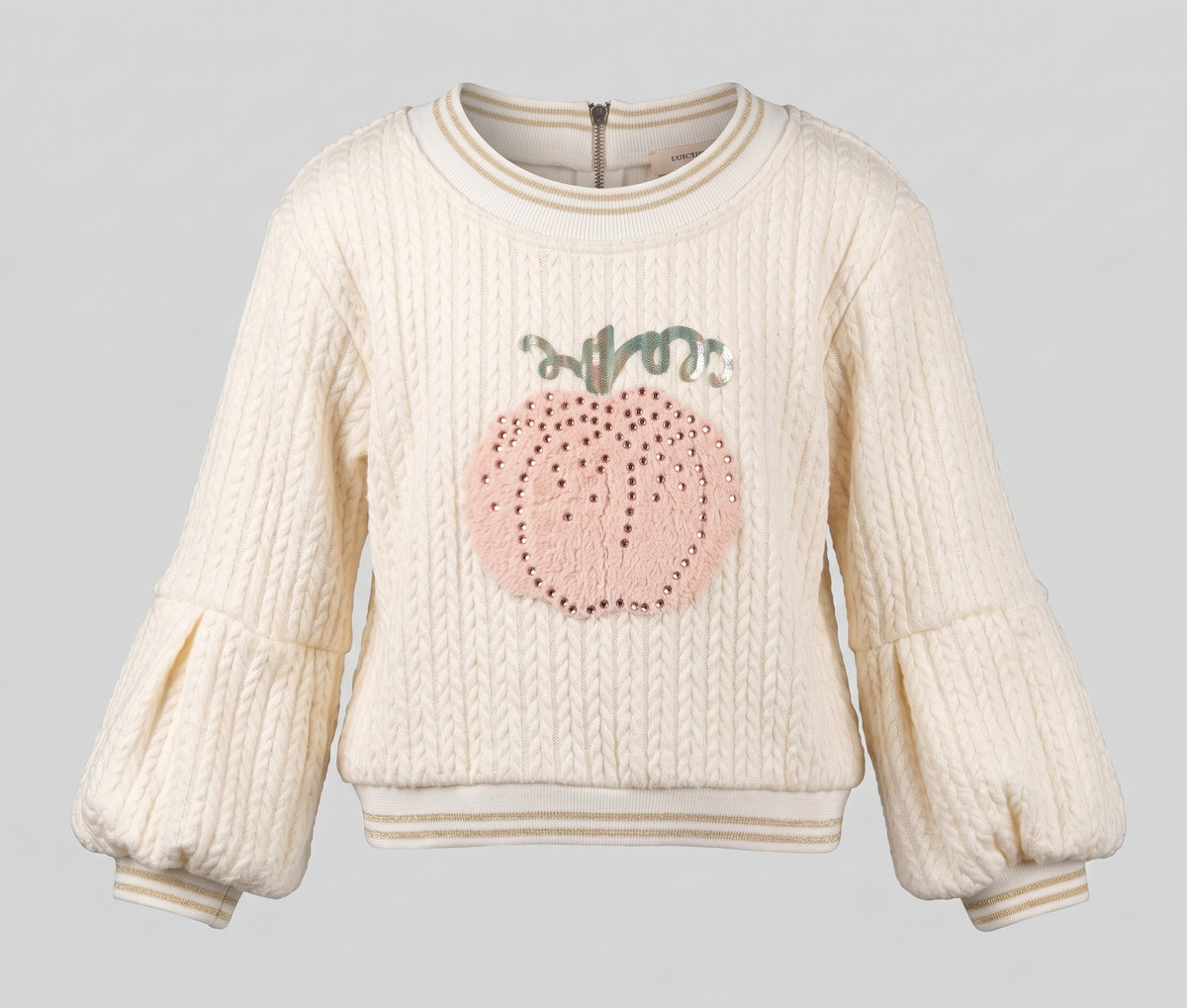 BALLOON SLEEVE SWEATSHIRT WITH PUMPKIN PATCH