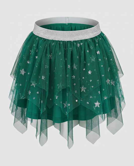 Little Girls Glitter Star Hanky Tutu Skirt