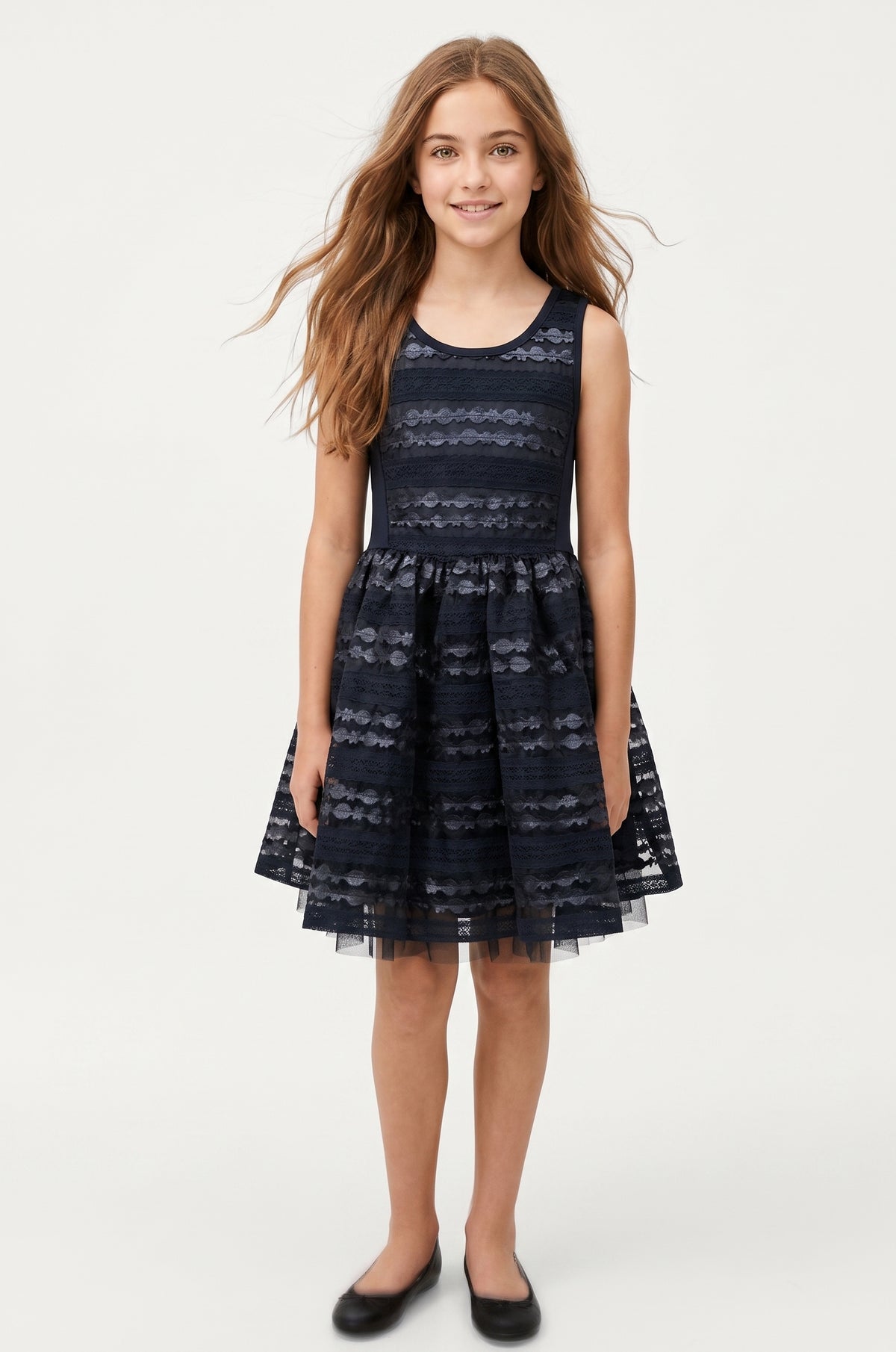ORGANZA AND FAUX LEATHER PARTY DRESS