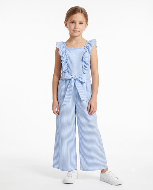 RUFFLE STRIPE JUMPSUIT