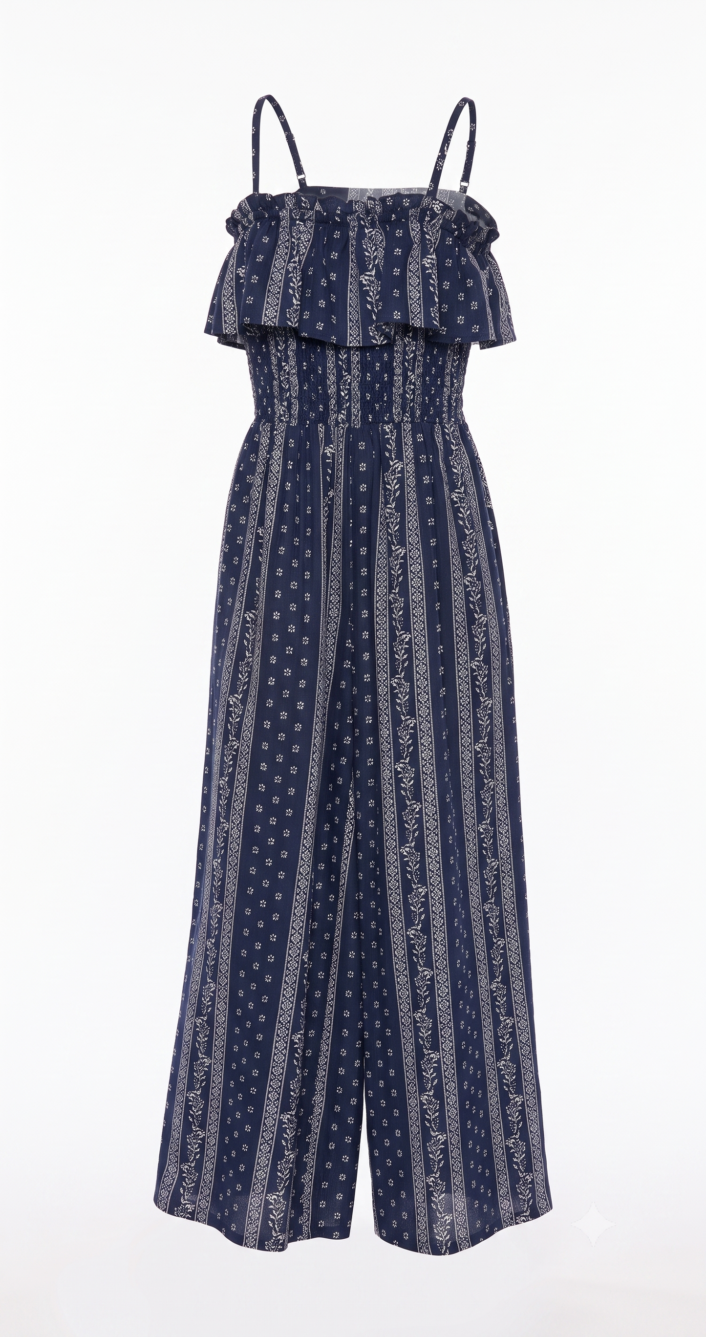 BANDANA PRINT RUFFLE JUMPSUIT