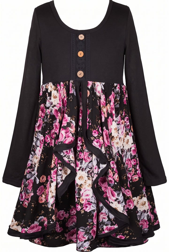 Big Girls Busy Floral Print Dress